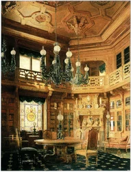 Anichkov -paladsets bibliotek. Maleri fra 1869